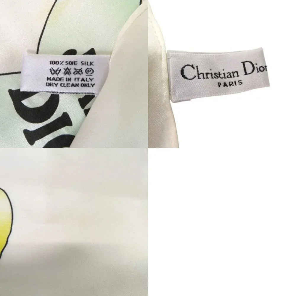 Christian Dior J'adore Scarf Heart Ribbon Flower Girl Silk White 0026